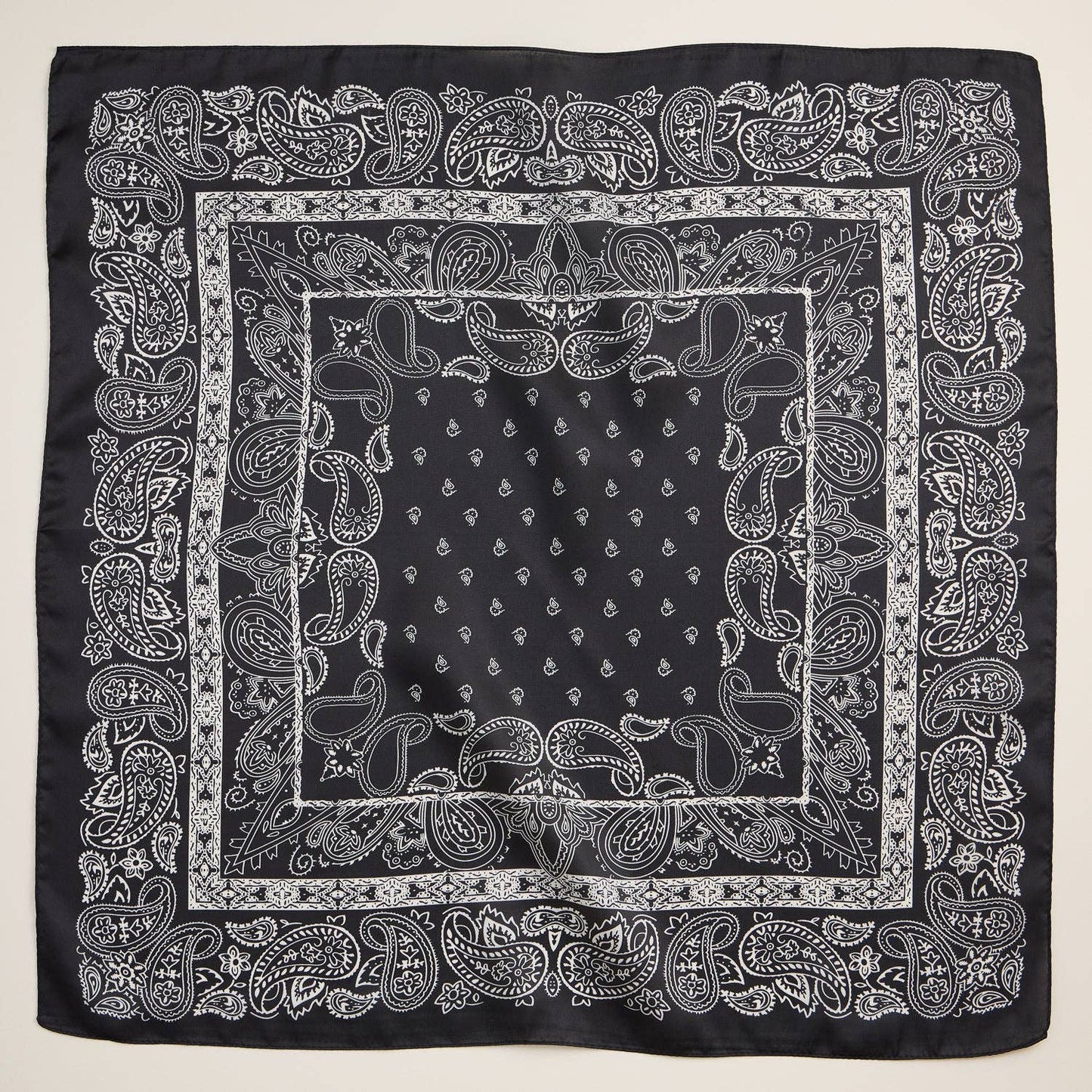 Silk Texture Paisley Bandana Square Scarf for Men & Women
