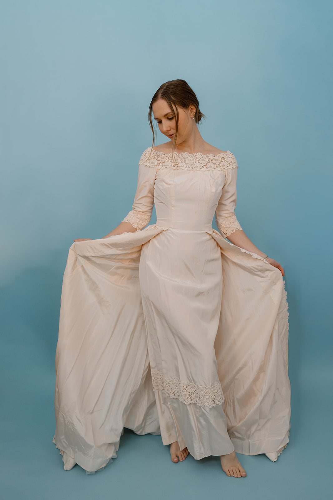 Phyllis: Blush Pink 1960s Ballgown