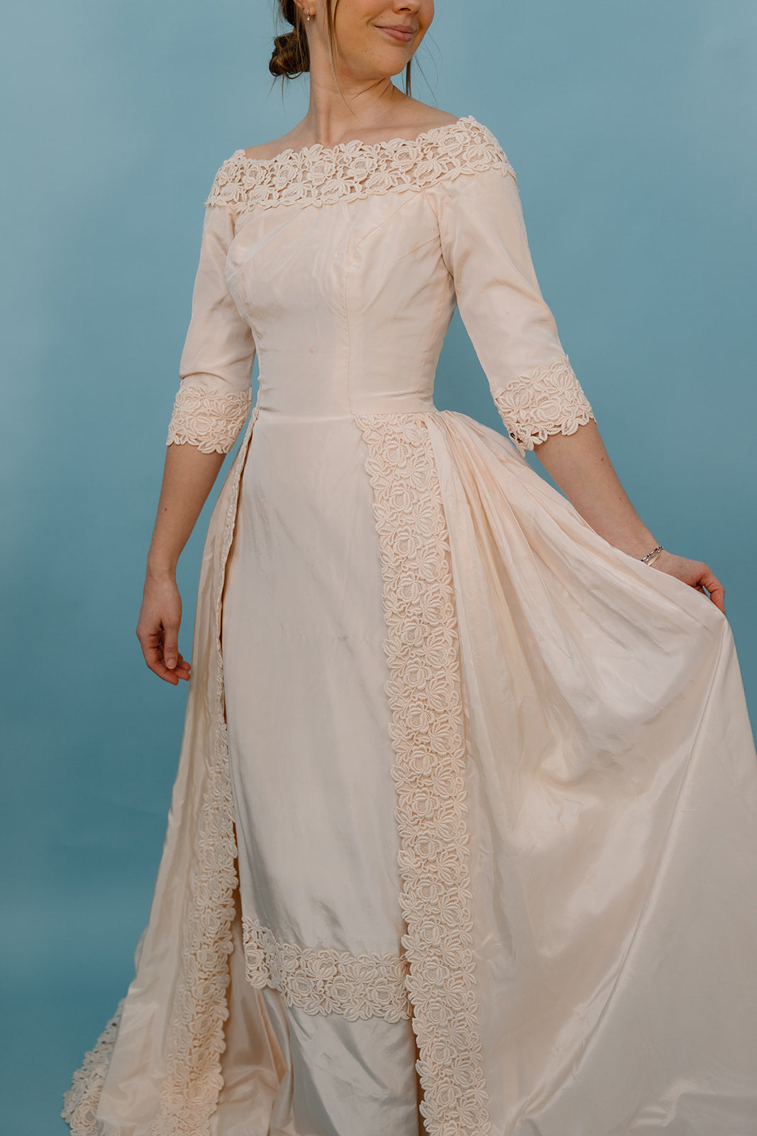 Phyllis: Blush Pink 1960s Ballgown