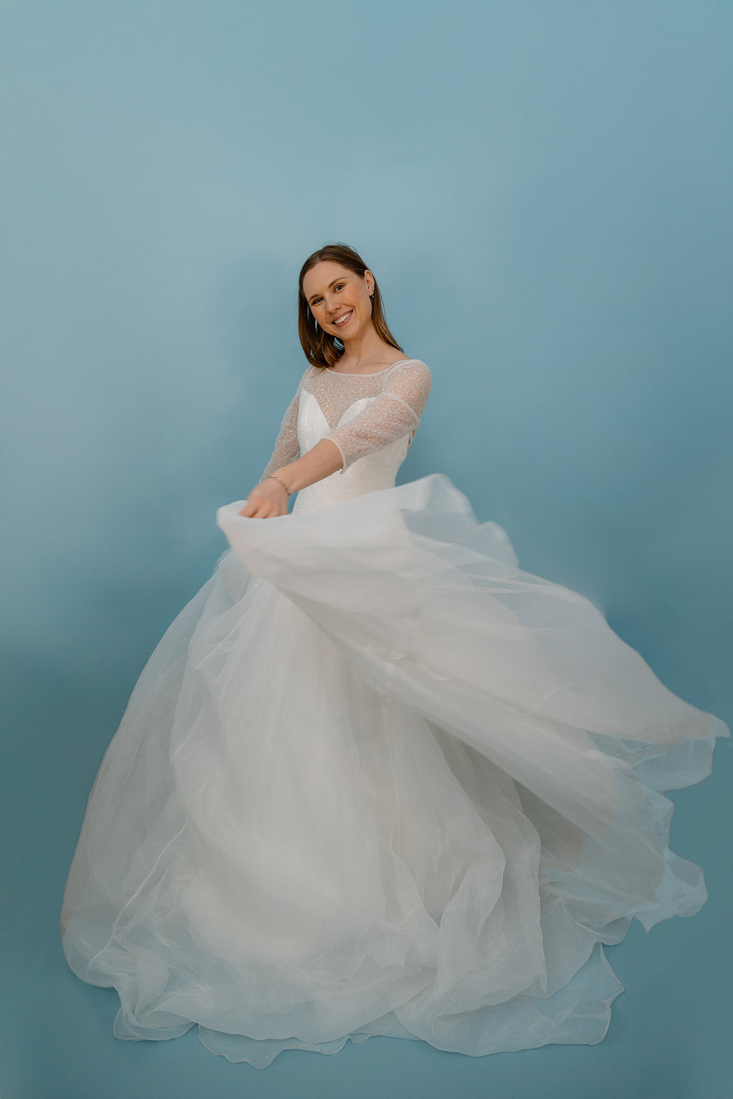 Emery: Drop-Waist Ballgown with Oversized Chiffon Skirt Juniper Lane Emery: Drop-Waist Ballgown with Oversized Chiffon Skirt Juniper Lane