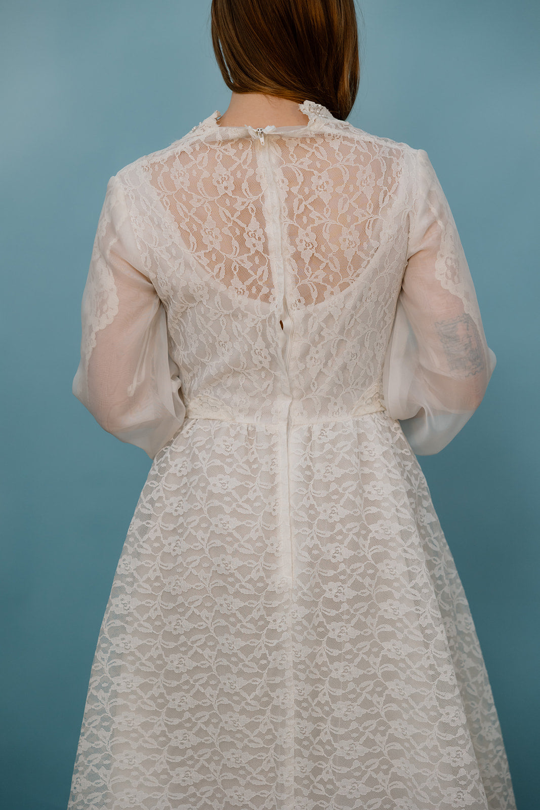 Drew: 1970s Tiered Lace, A-Line Gown