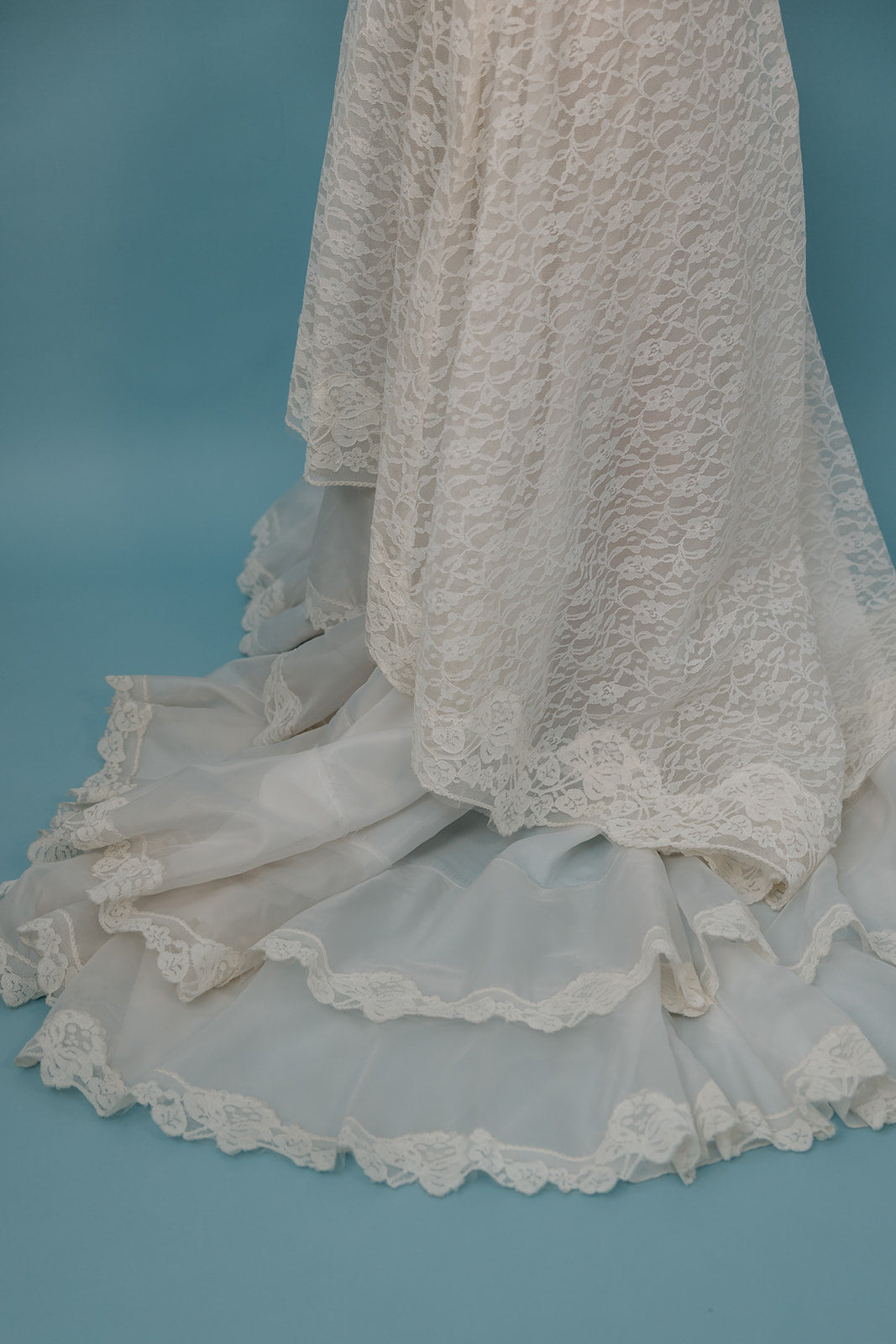 Drew: 1970s Tiered Lace, A-Line Gown