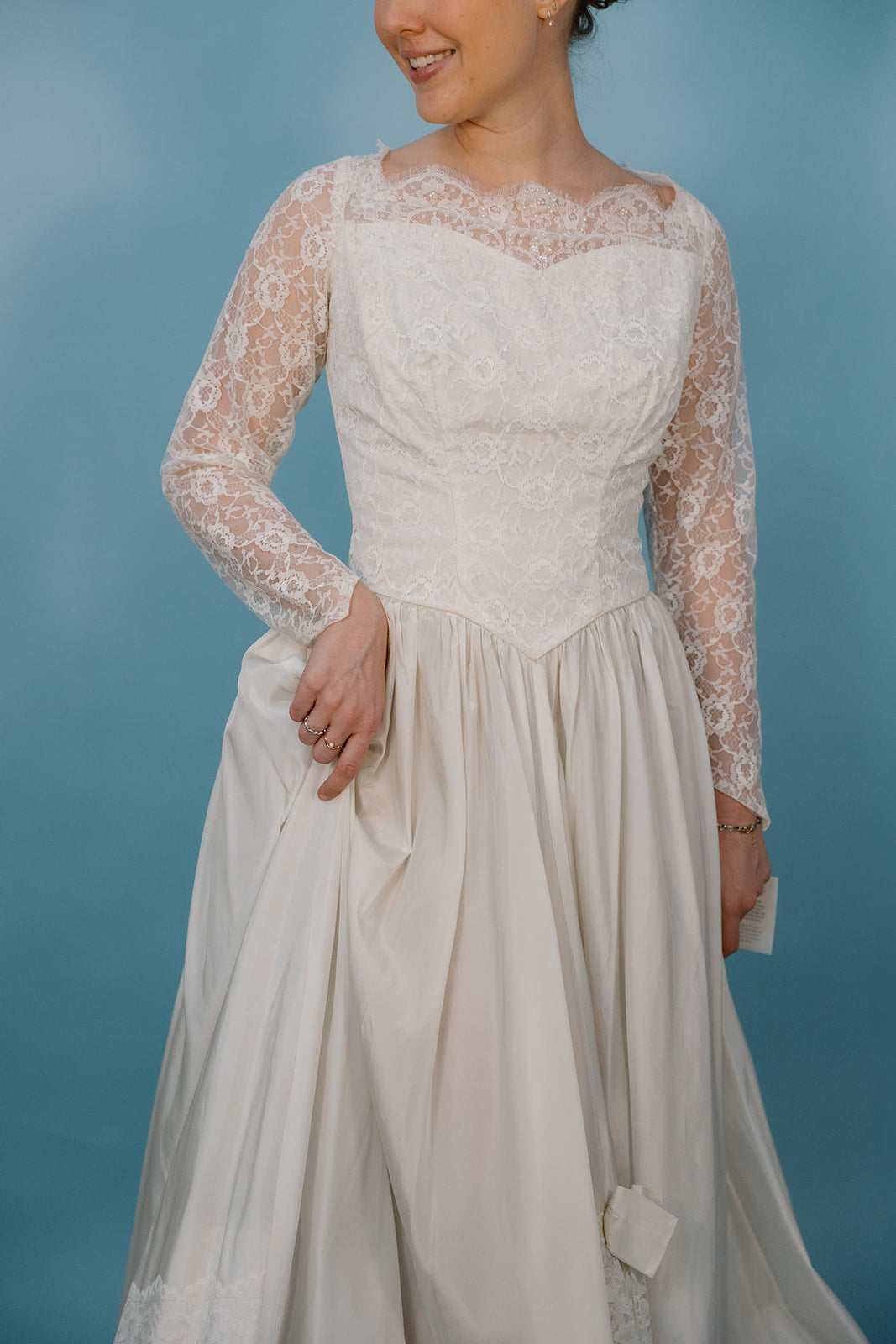 Blair: 1950s A-line Gown with Lace & Pearls
