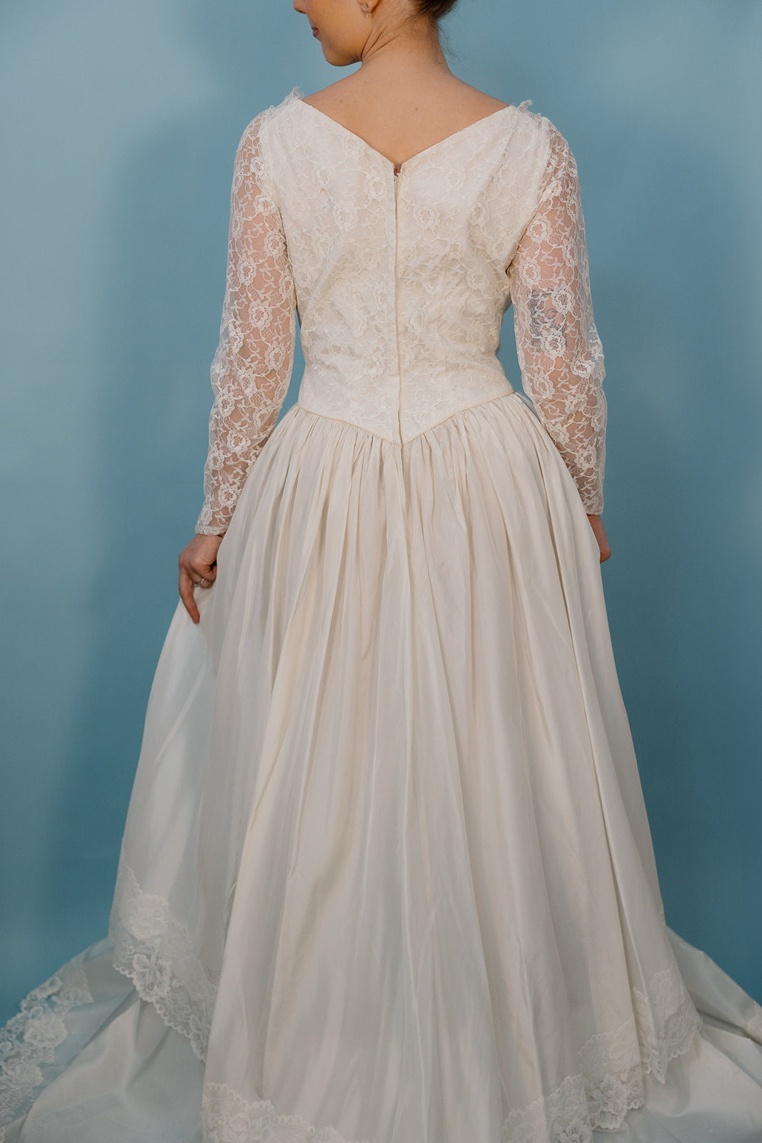 Blair: 1950s A-line Gown with Lace & Pearls