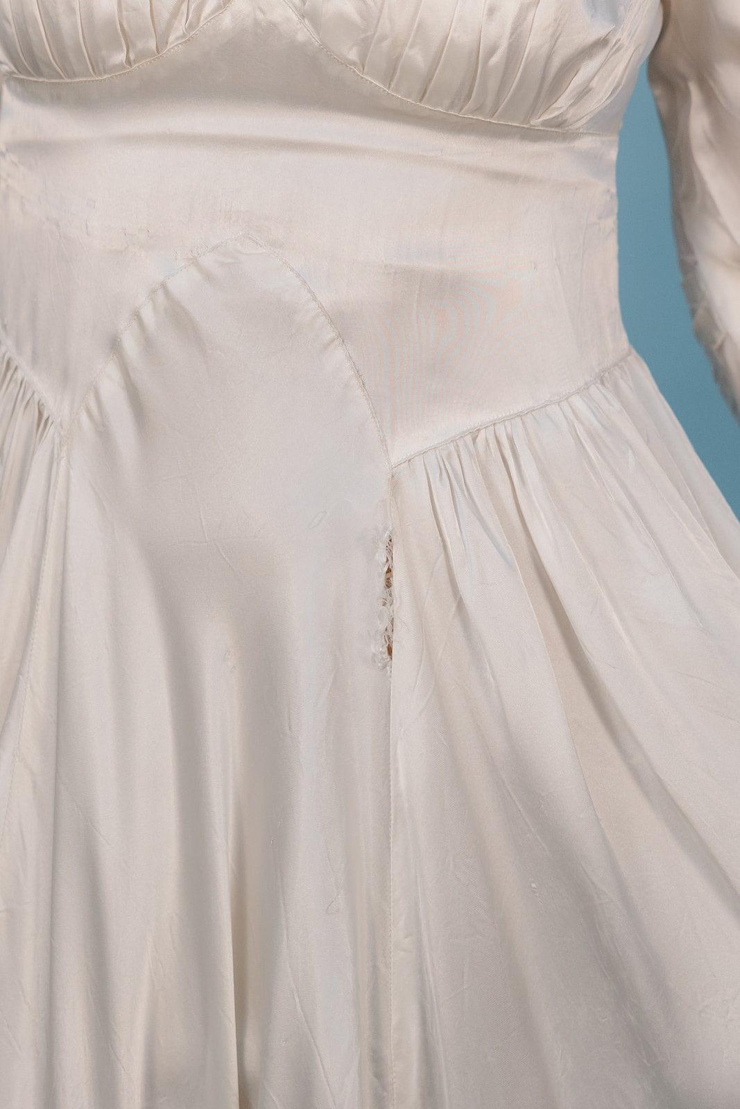 LB: 1947 Ivory Satin Wedding Dress
