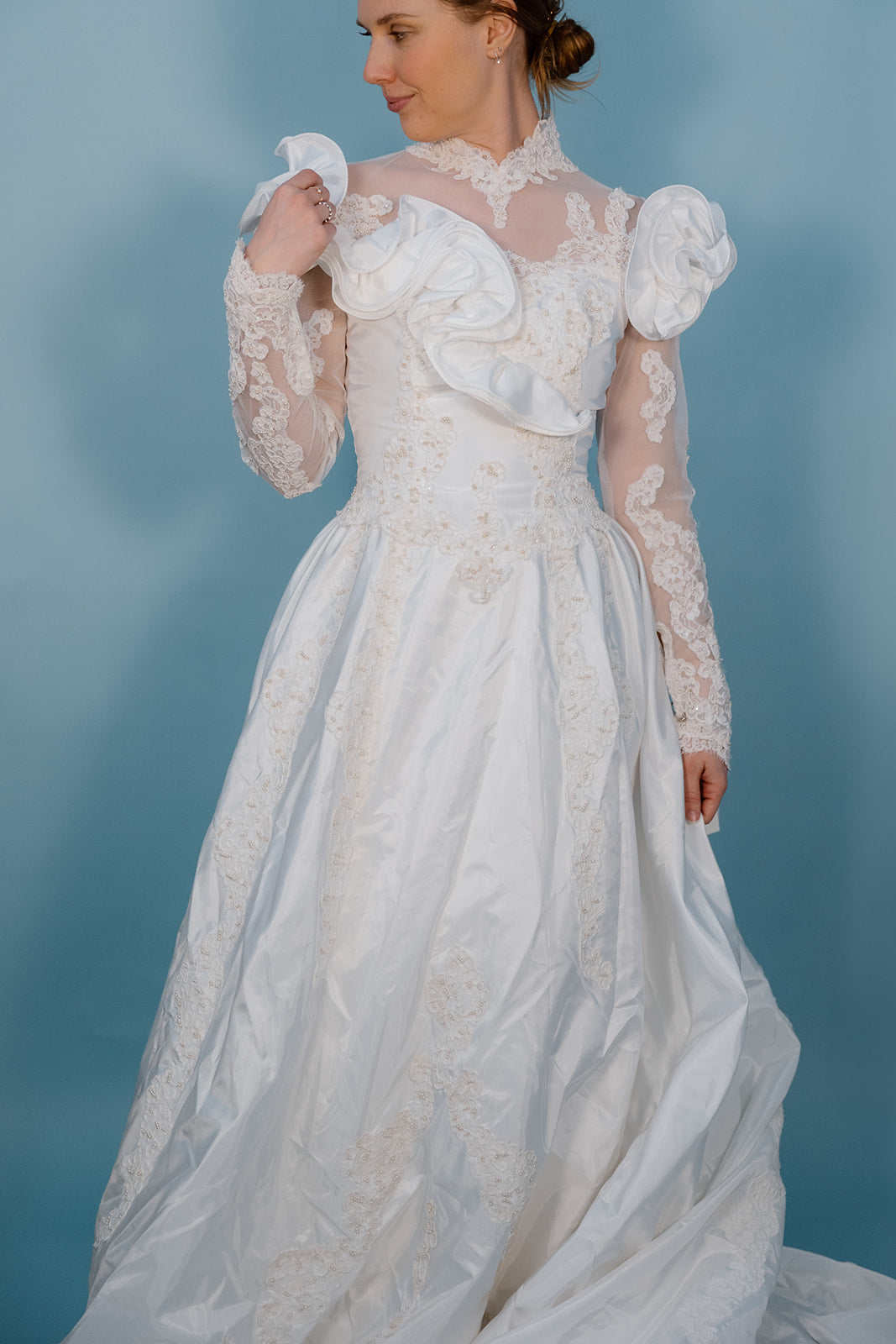 Shiloh: 1980s Ballgown 3D Ruffle Details