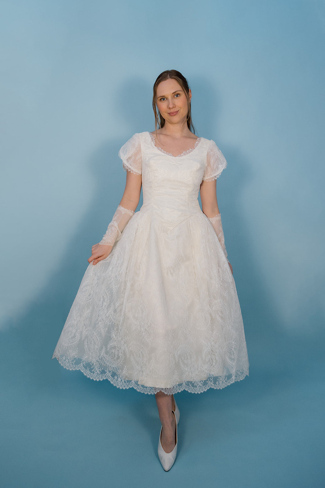 Annie Marie: Lace Tea Length Wedding Dress