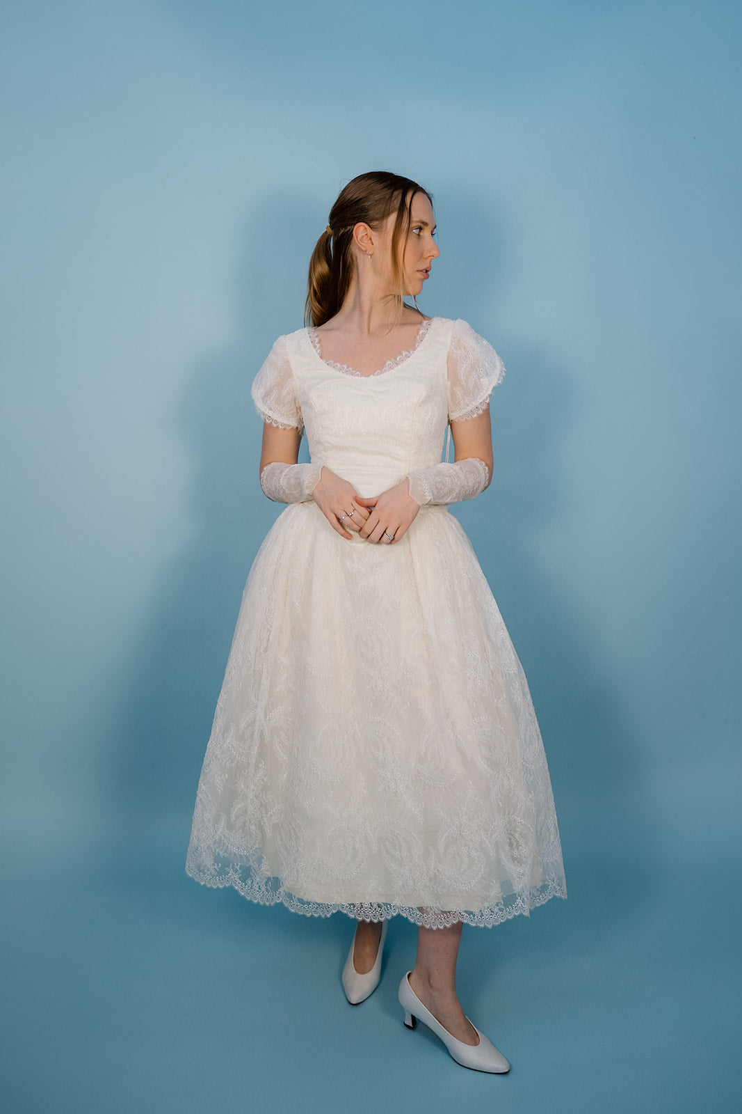 Annie Marie: Lace Tea Length Wedding Dress