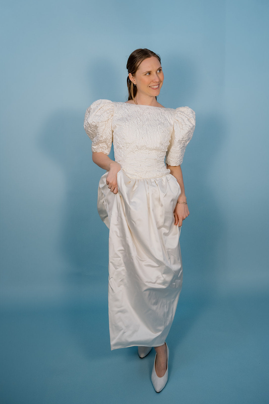 Bobby: 1989 Quilted Sheath Gown with Bow
