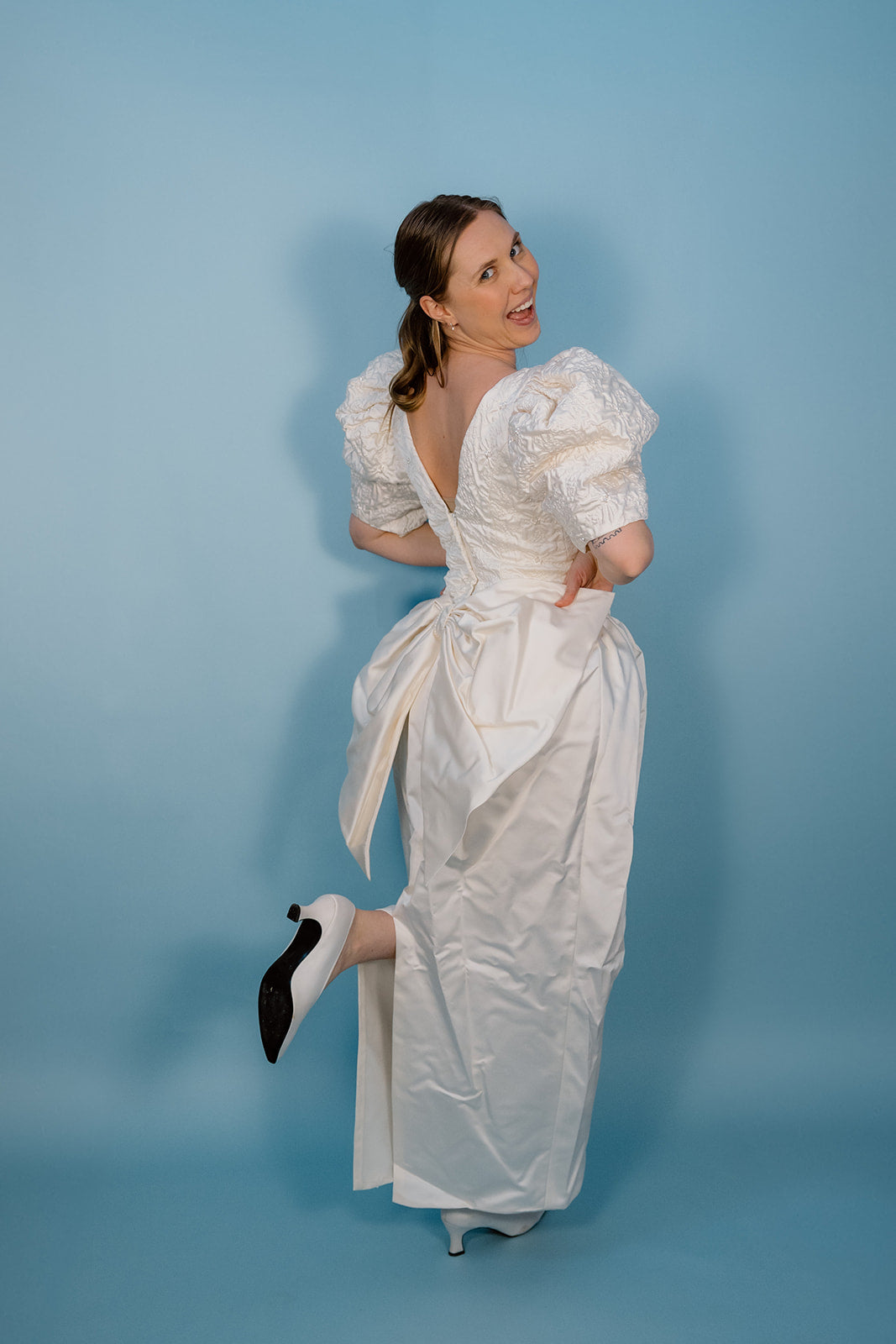 Bobby: 1989 Quilted Sheath Gown with Bow
