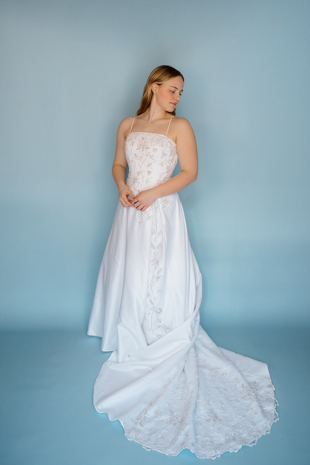 Vera: 2002 Wedding Gown with A-symmetrical bodice