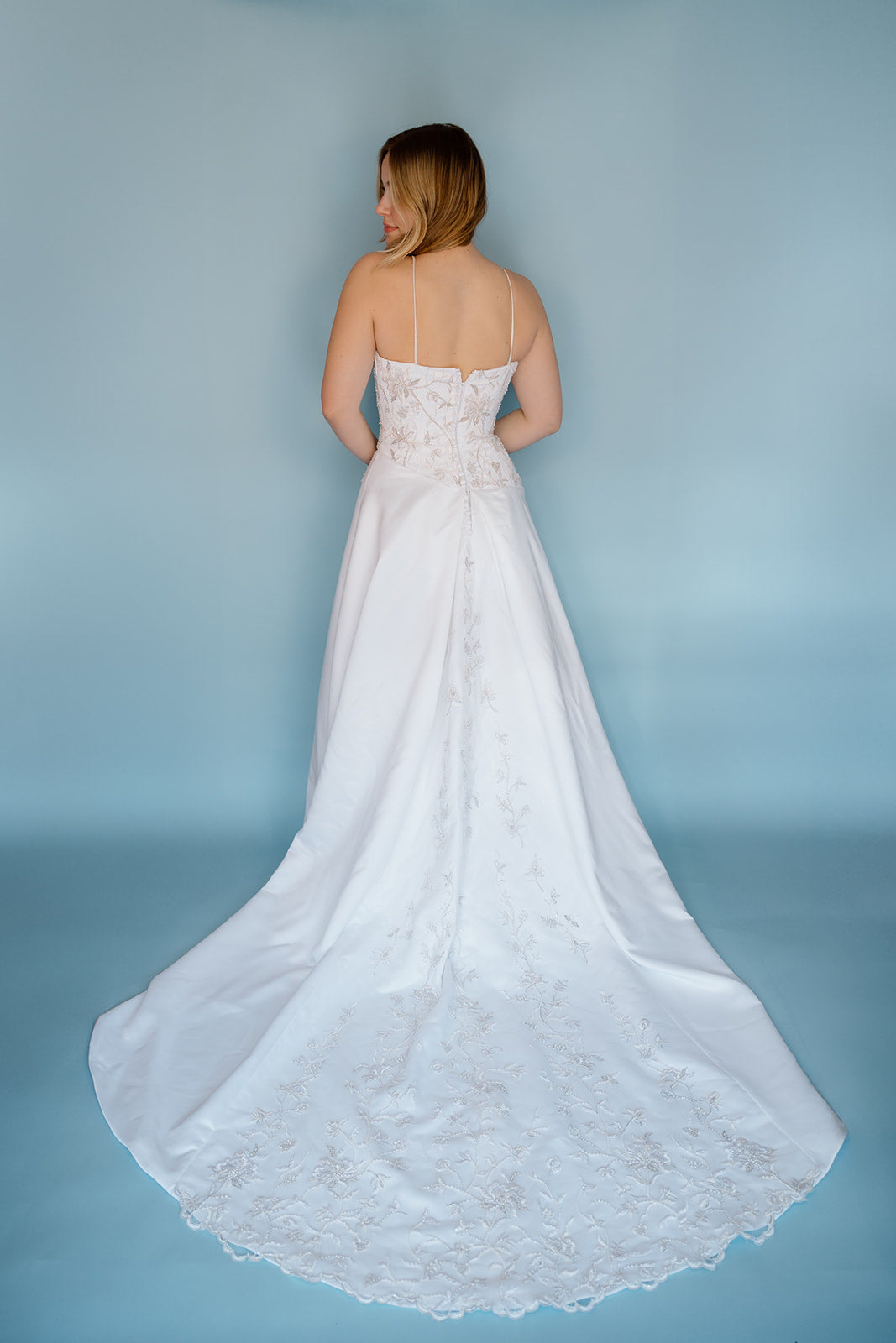 Vera: 2002 Wedding Gown with A-symmetrical bodice