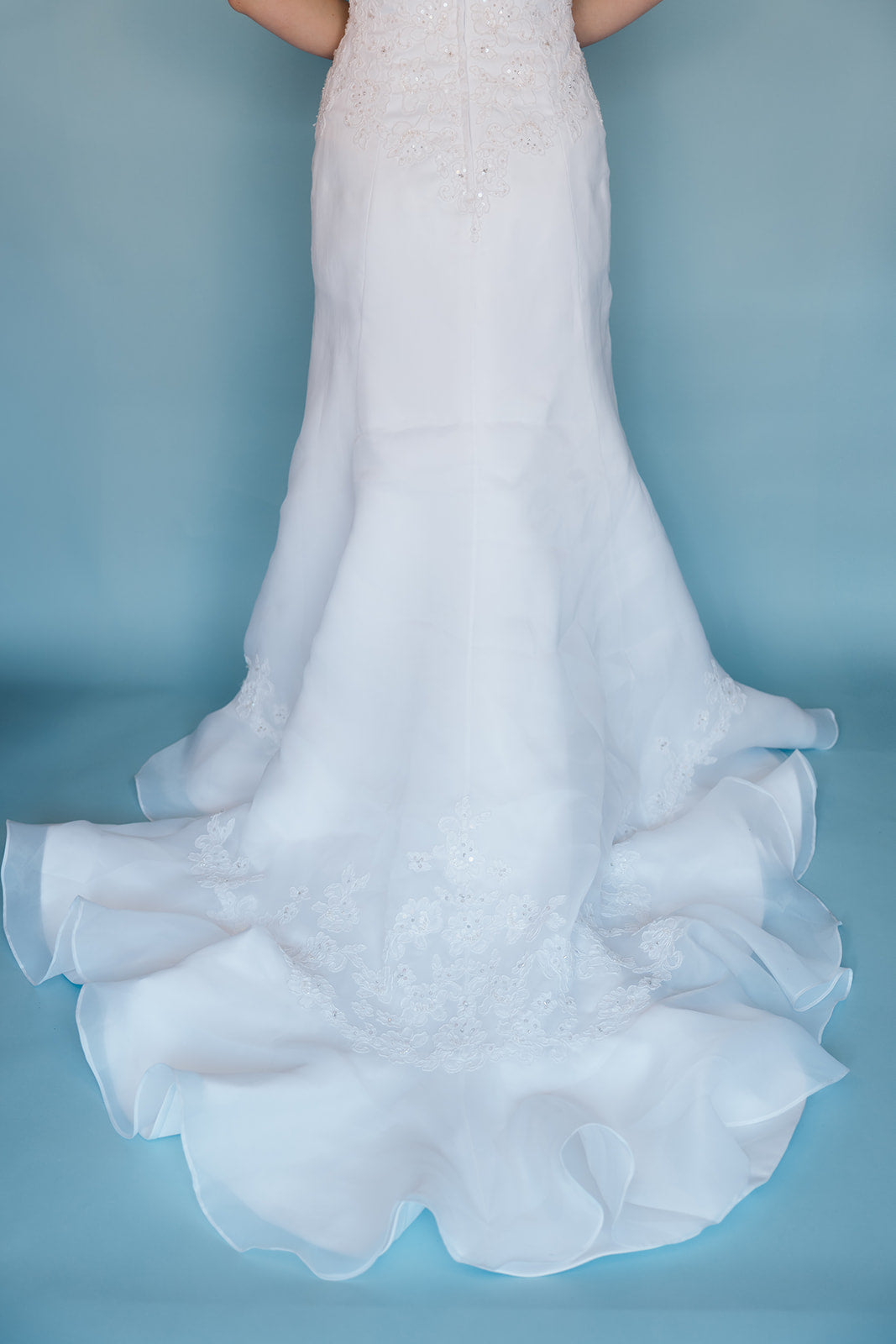 Alexa: strapless white 2000s fit + flare