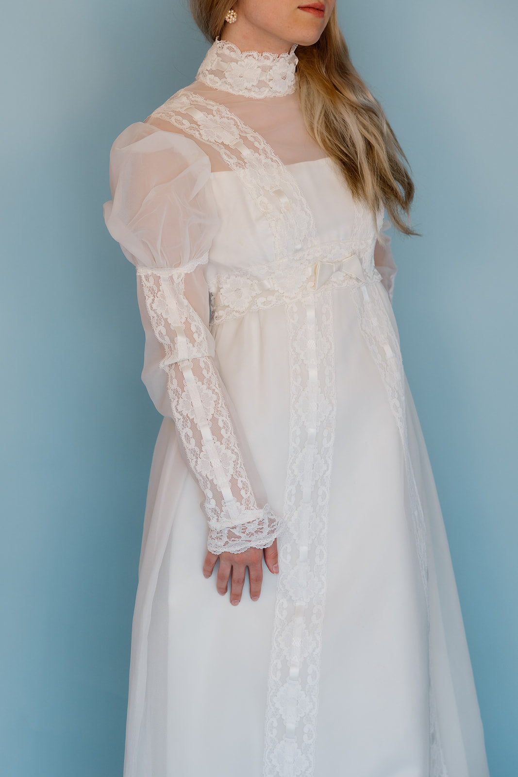 Lily: 1960s lace and chiffon gown with no train