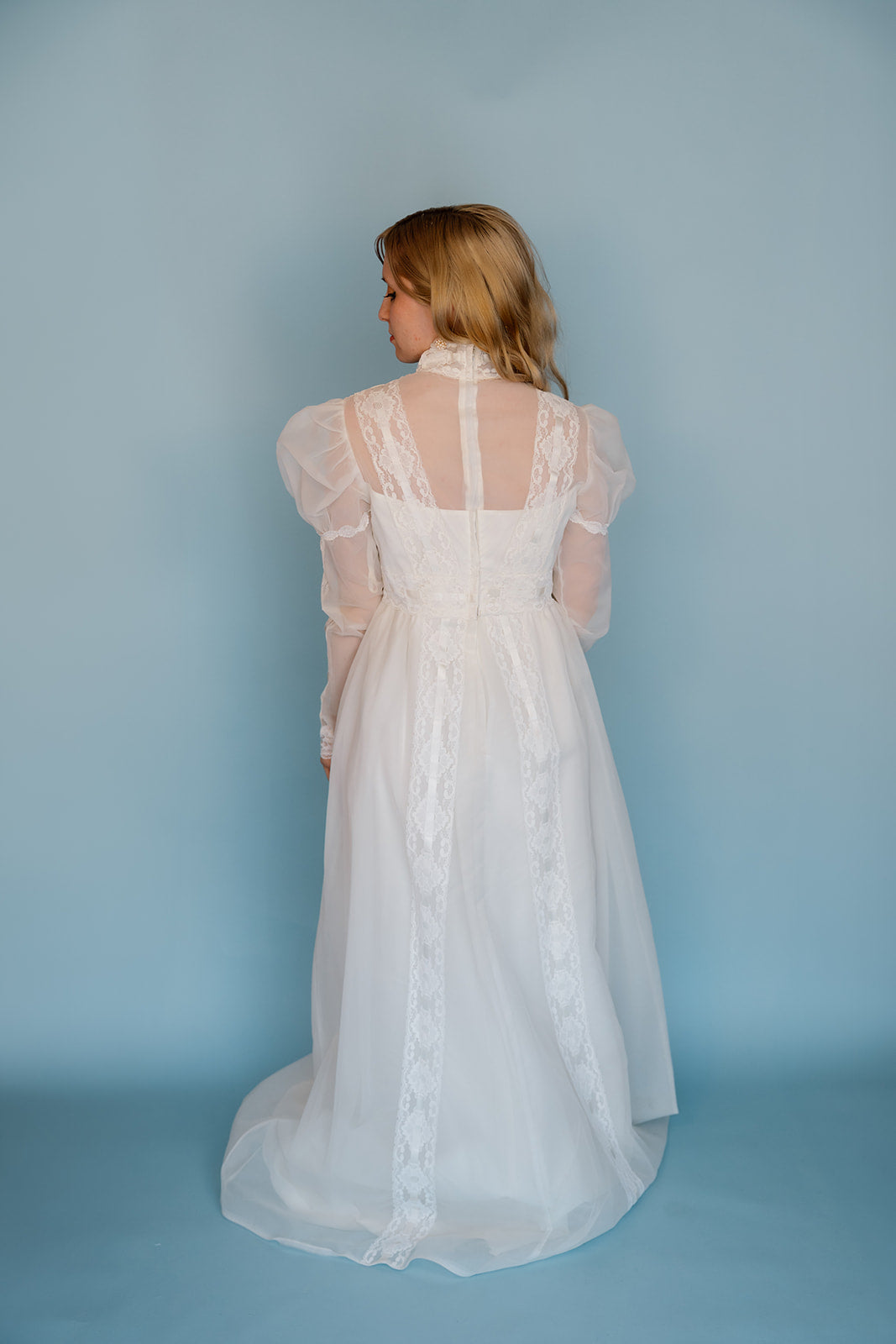 Lily: 1960s lace and chiffon gown with no train