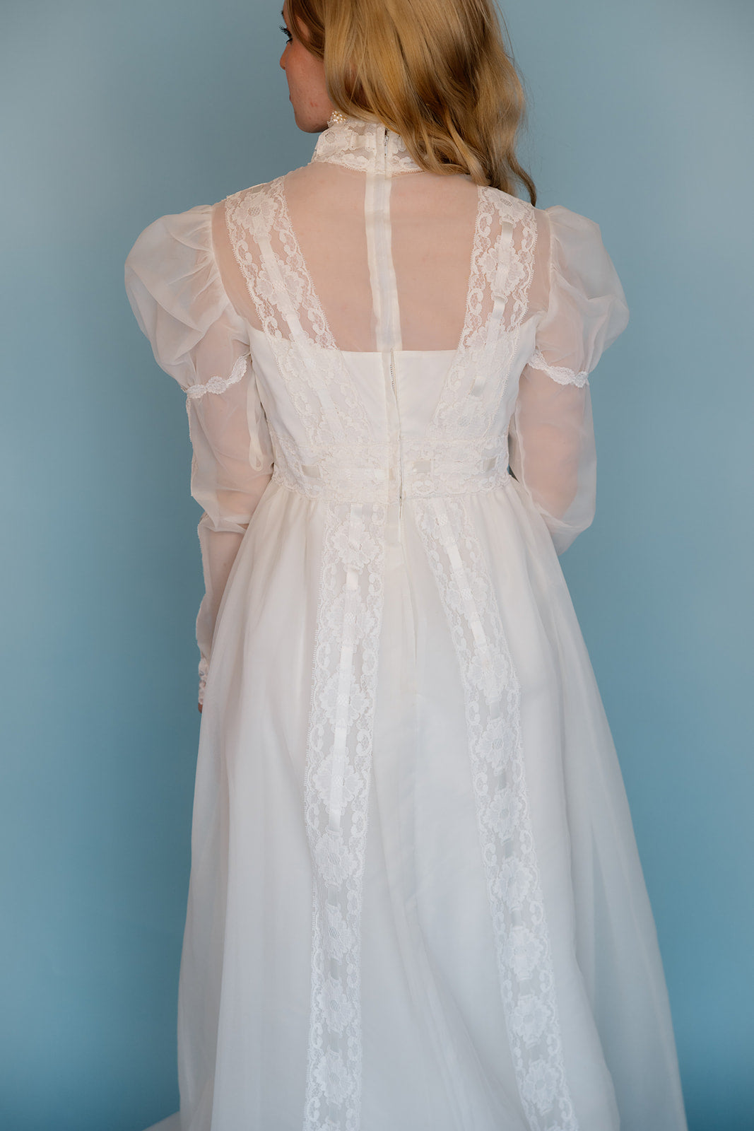 Lily: 1960s lace and chiffon gown with no train