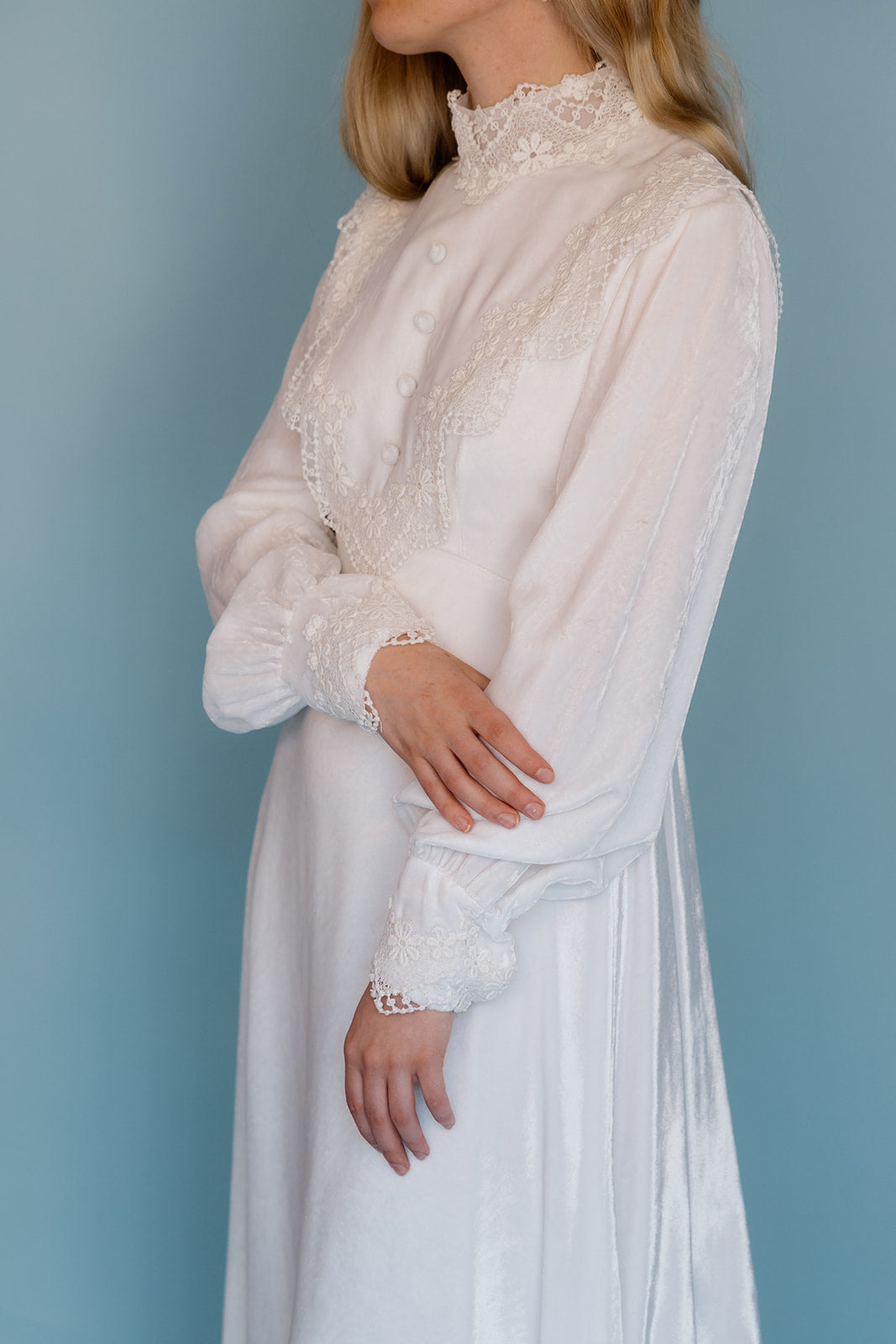 Morgan: 1970s velvet long sleeve gown