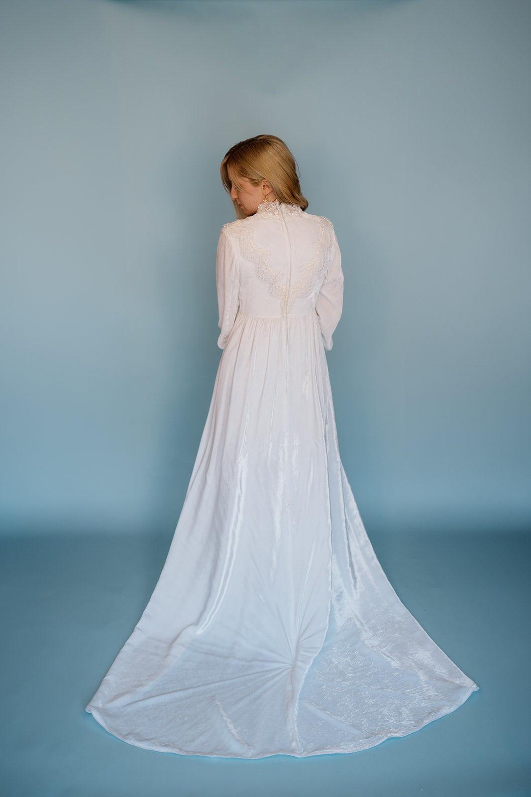 Morgan: 1970s velvet long sleeve gown