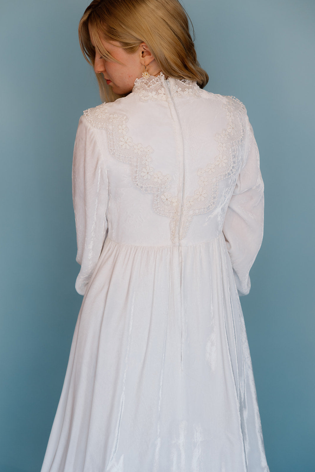 Morgan: 1970s velvet long sleeve gown