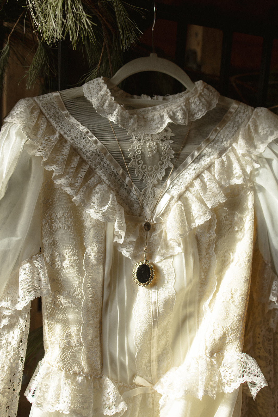Holly: 1981 Ivory Chiffon Gown with Bows