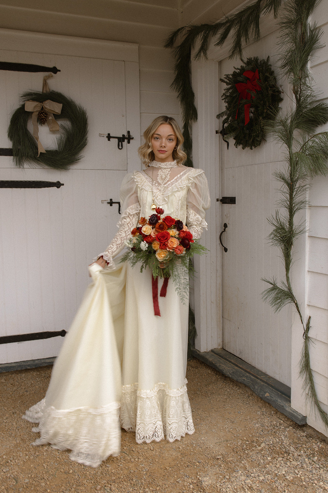 Holly: 1981 Ivory Chiffon Gown with Bows