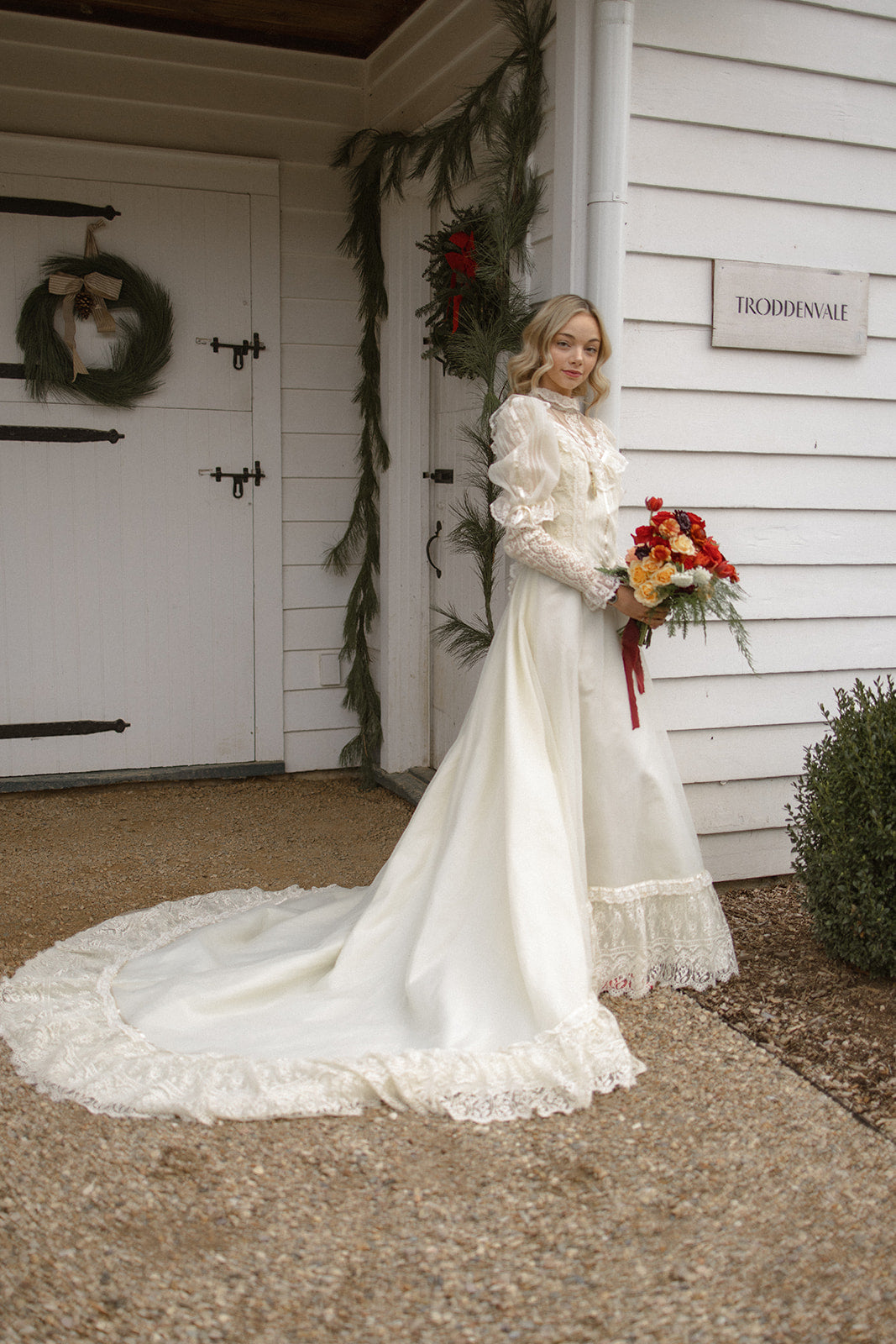 Holly: 1981 Ivory Chiffon Gown with Bows
