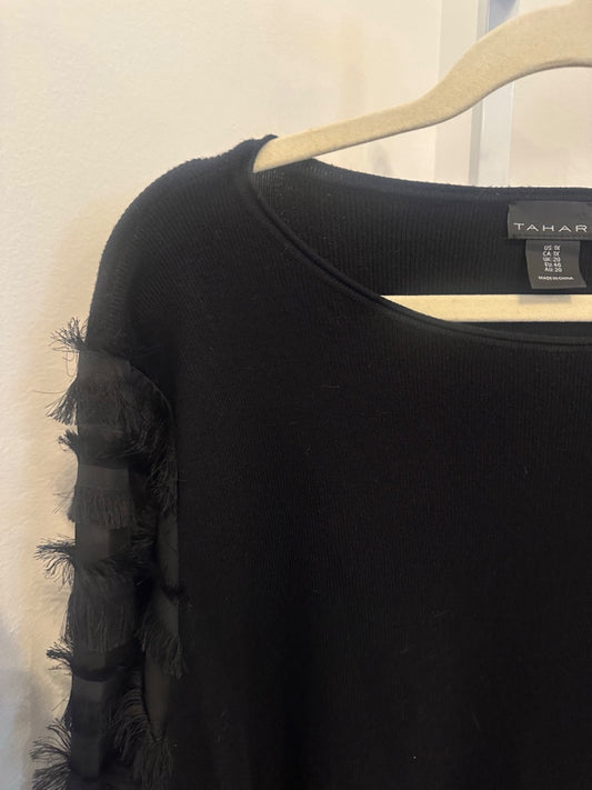 *Tahari | Black Funky Sleeve Top (XL)