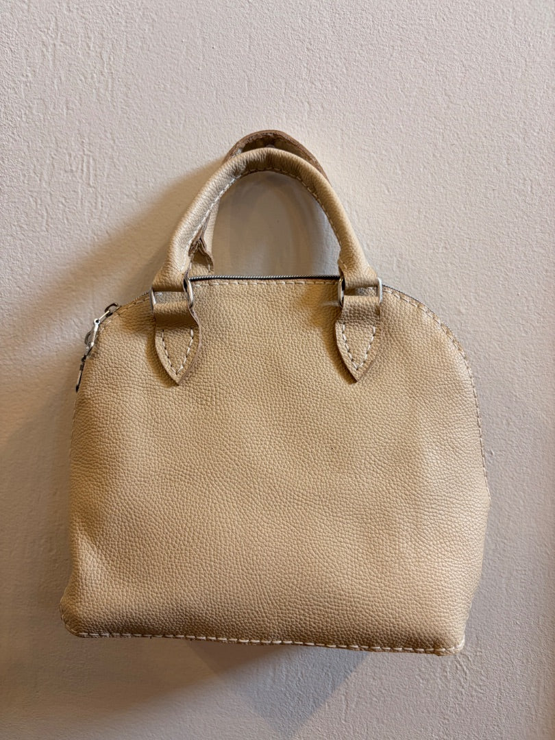*Handmade Leather | Top Handle Purse (Tan Pebbled)