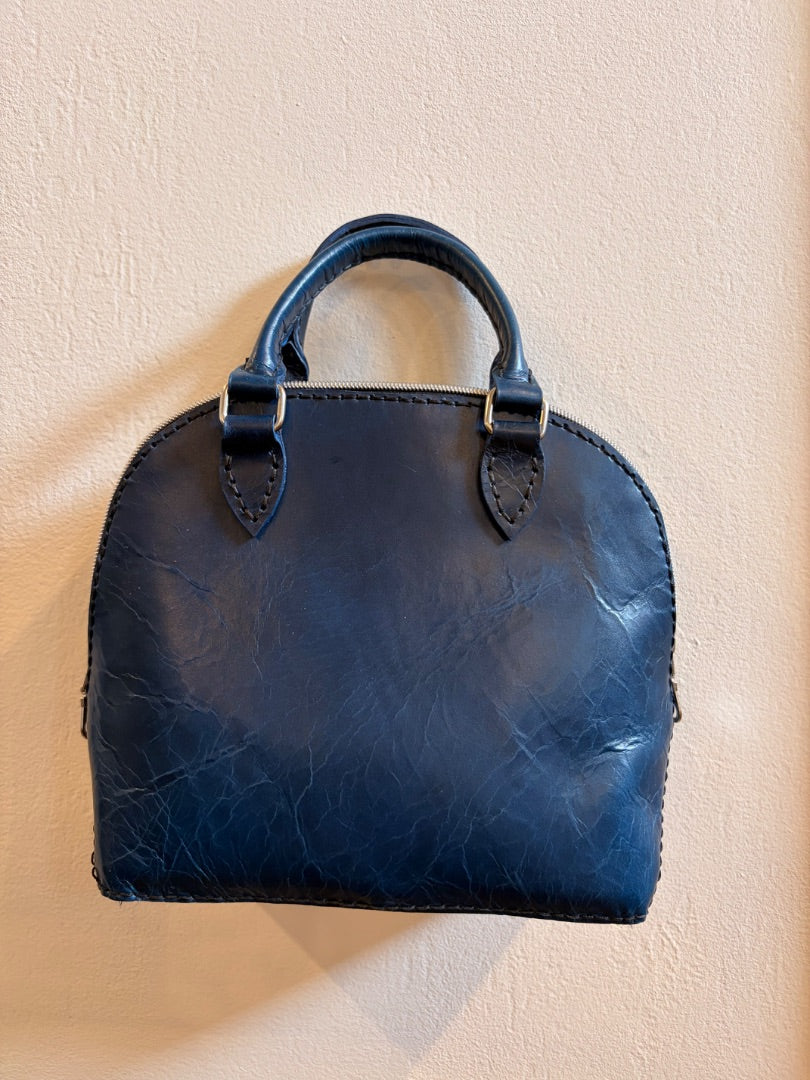 *Handmade Leather | Top Handle Purse (Navy)