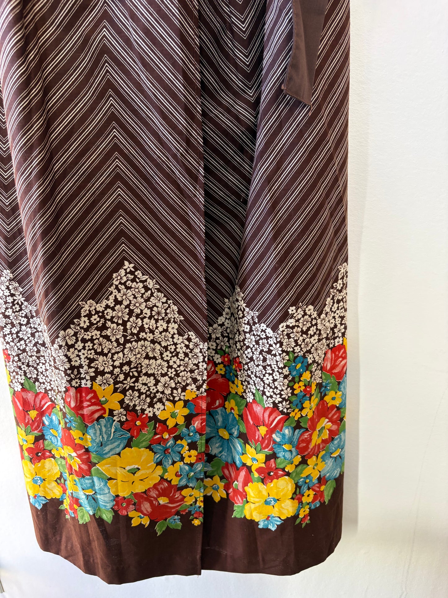 Brown Wrap Floral Skirt (S)