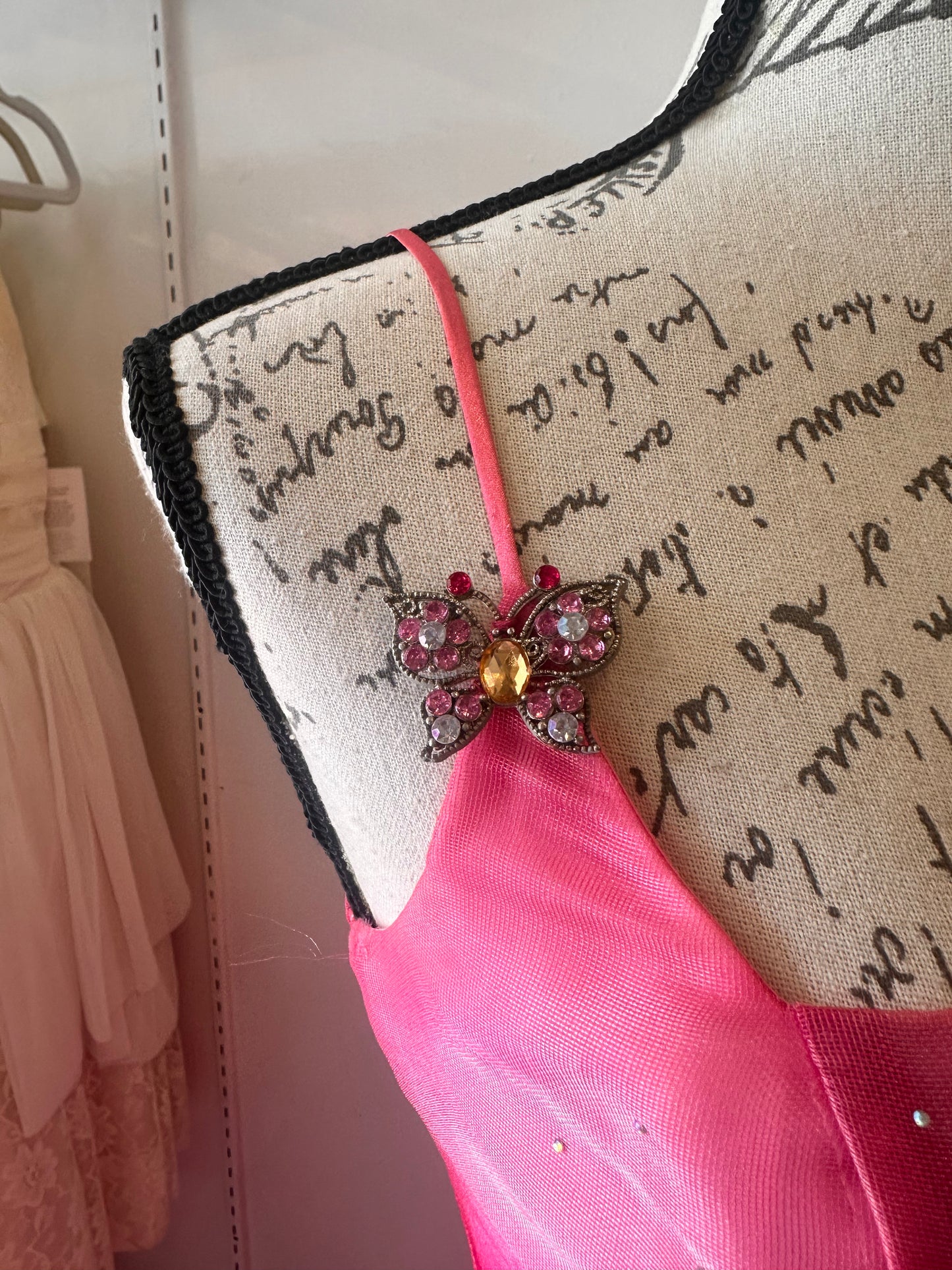 Pink Y2K Gown w/ Hibiscus (XS)
