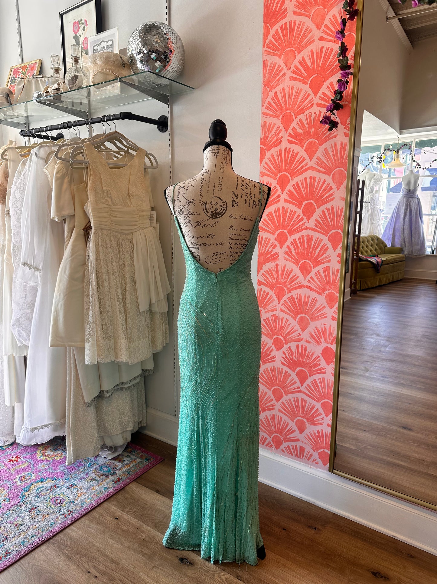 NWT Mermaid Teal Beaded Gown (XS, 2pc)