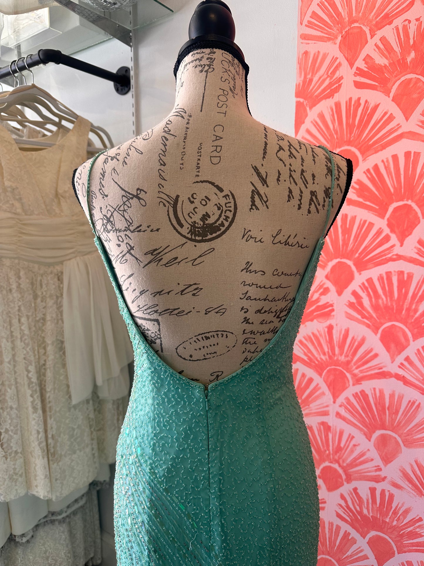 NWT Mermaid Teal Beaded Gown (XS, 2pc)