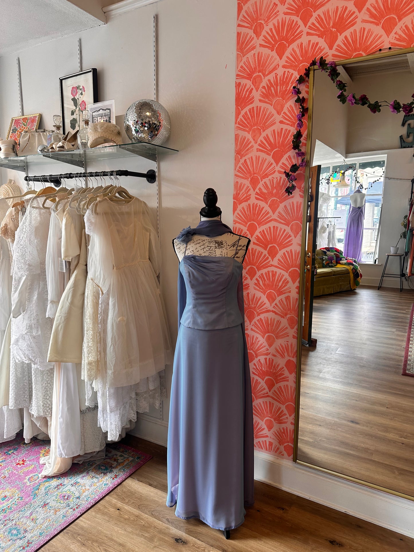 Periwinkle Iridescent Gown w/ Shawl (4)