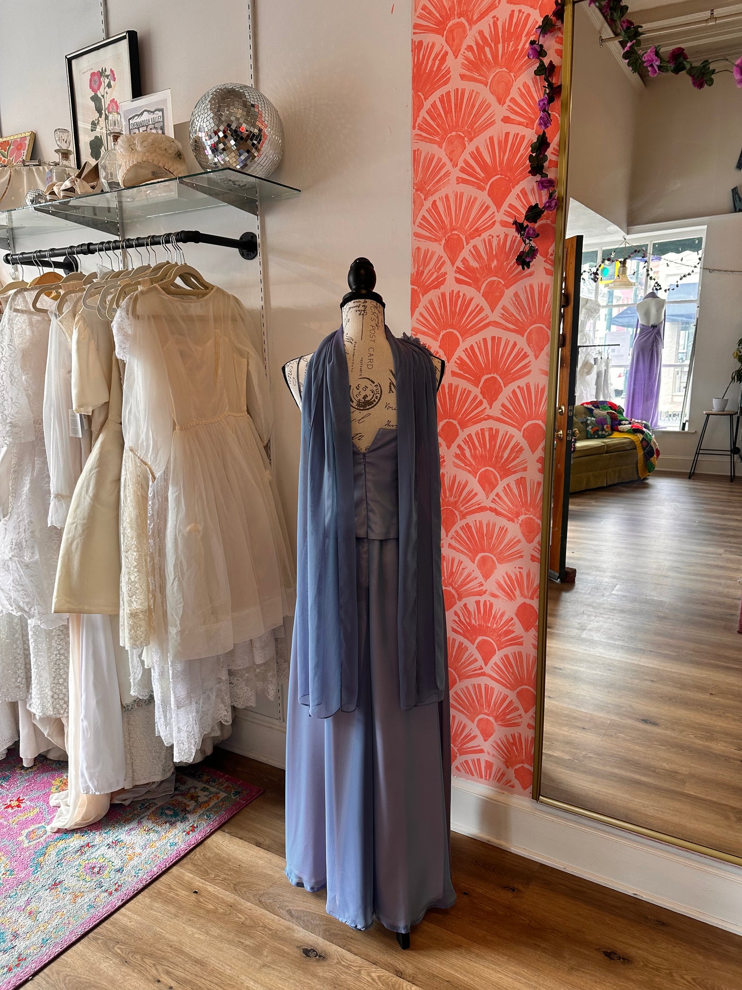 Periwinkle Iridescent Gown w/ Shawl (4)