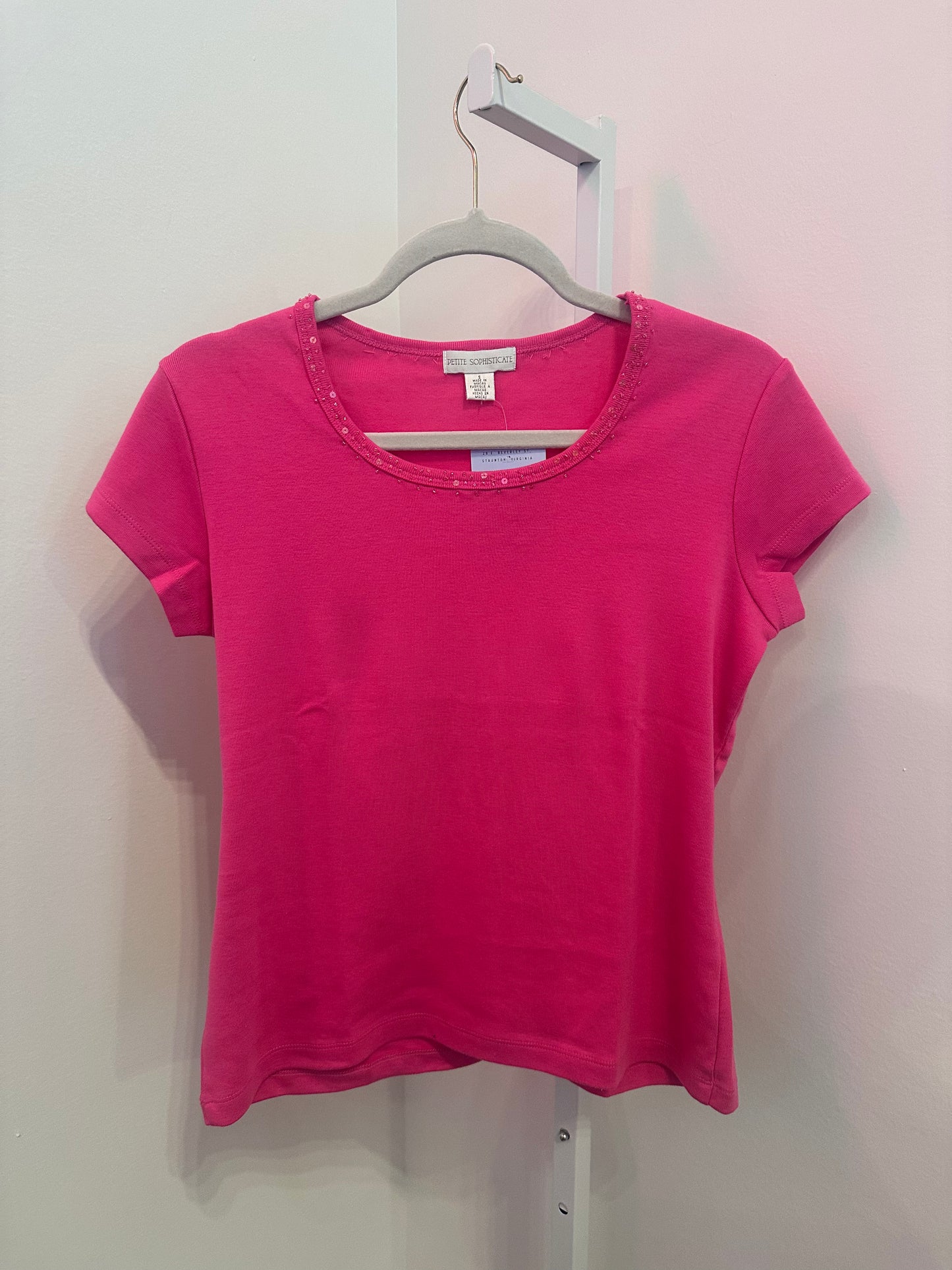 Pink Blouse W/ Embordered/Beaded Detail (SP)