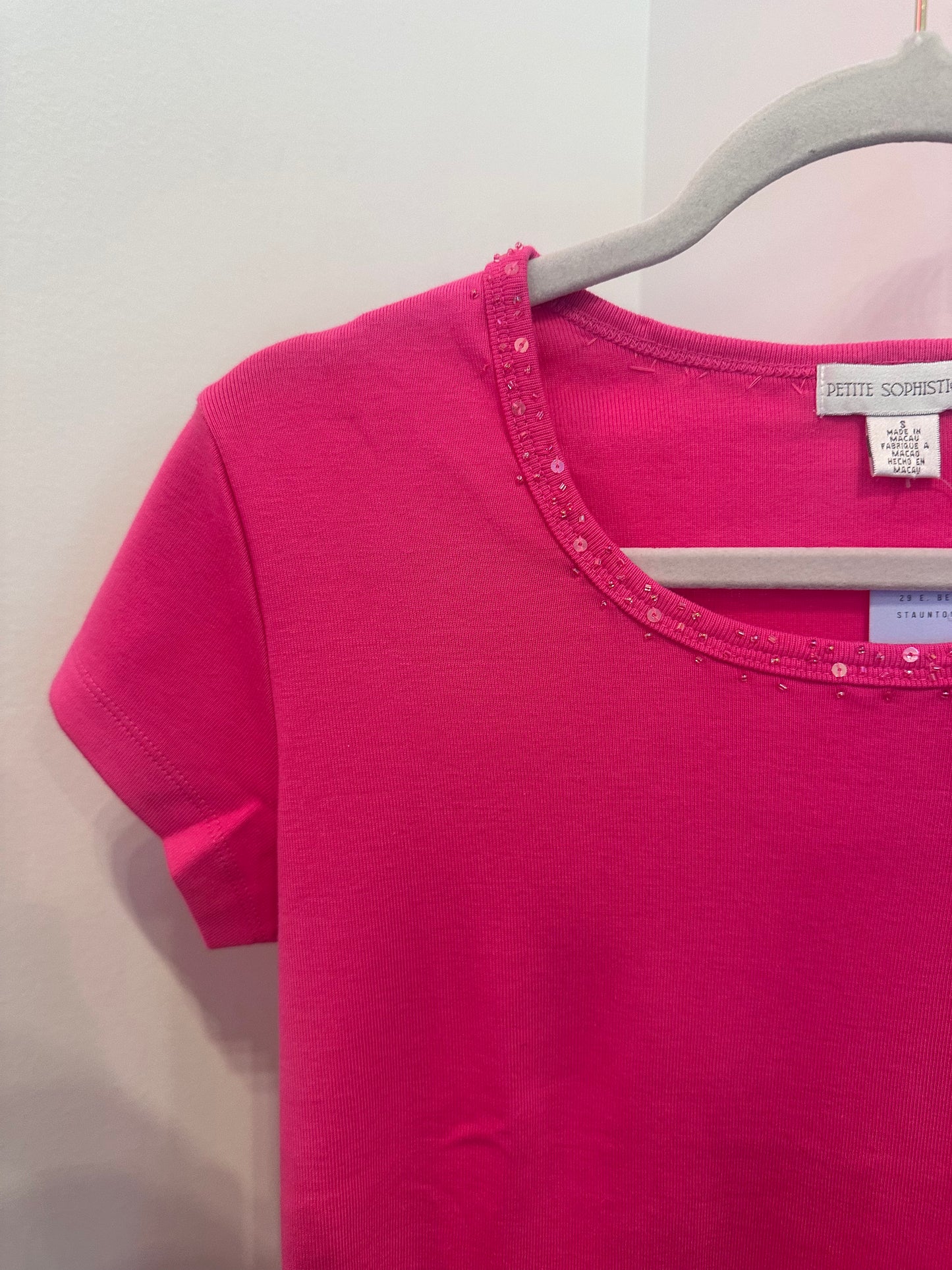 Pink Blouse W/ Embordered/Beaded Detail (SP)