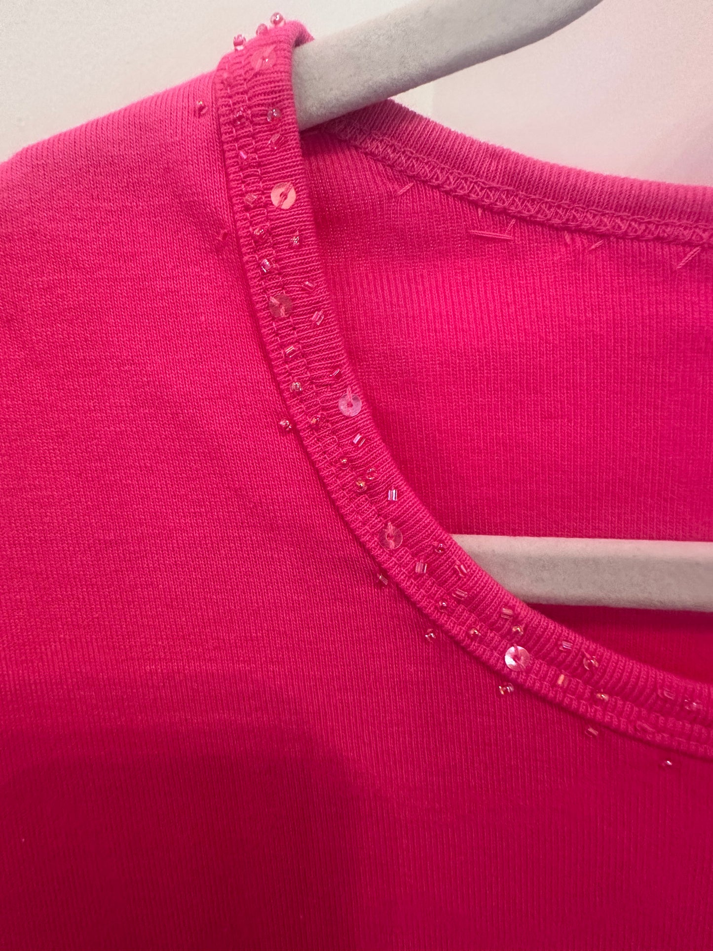 Pink Blouse W/ Embordered/Beaded Detail (SP)
