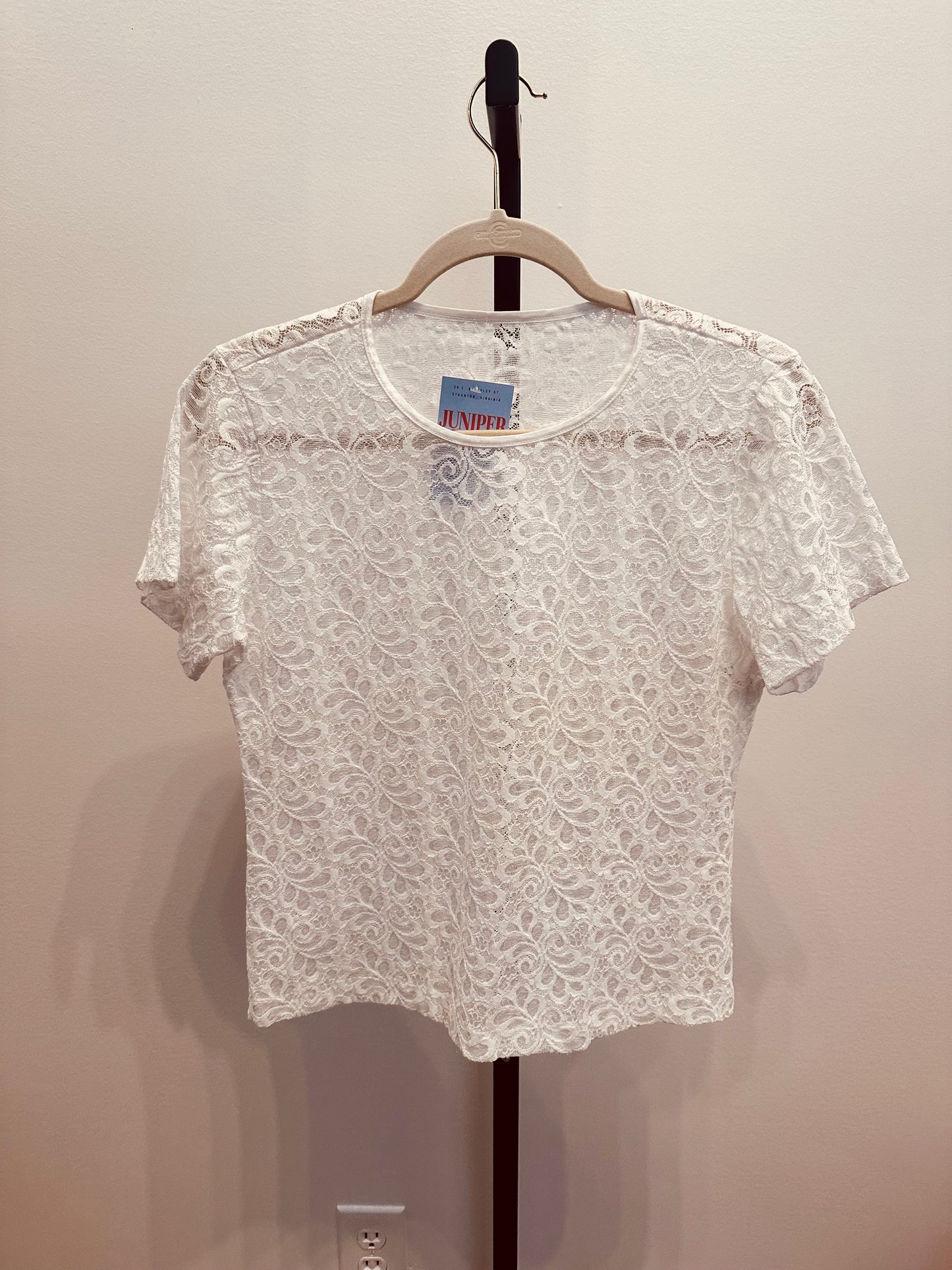 Sheer White Lace Top (M)