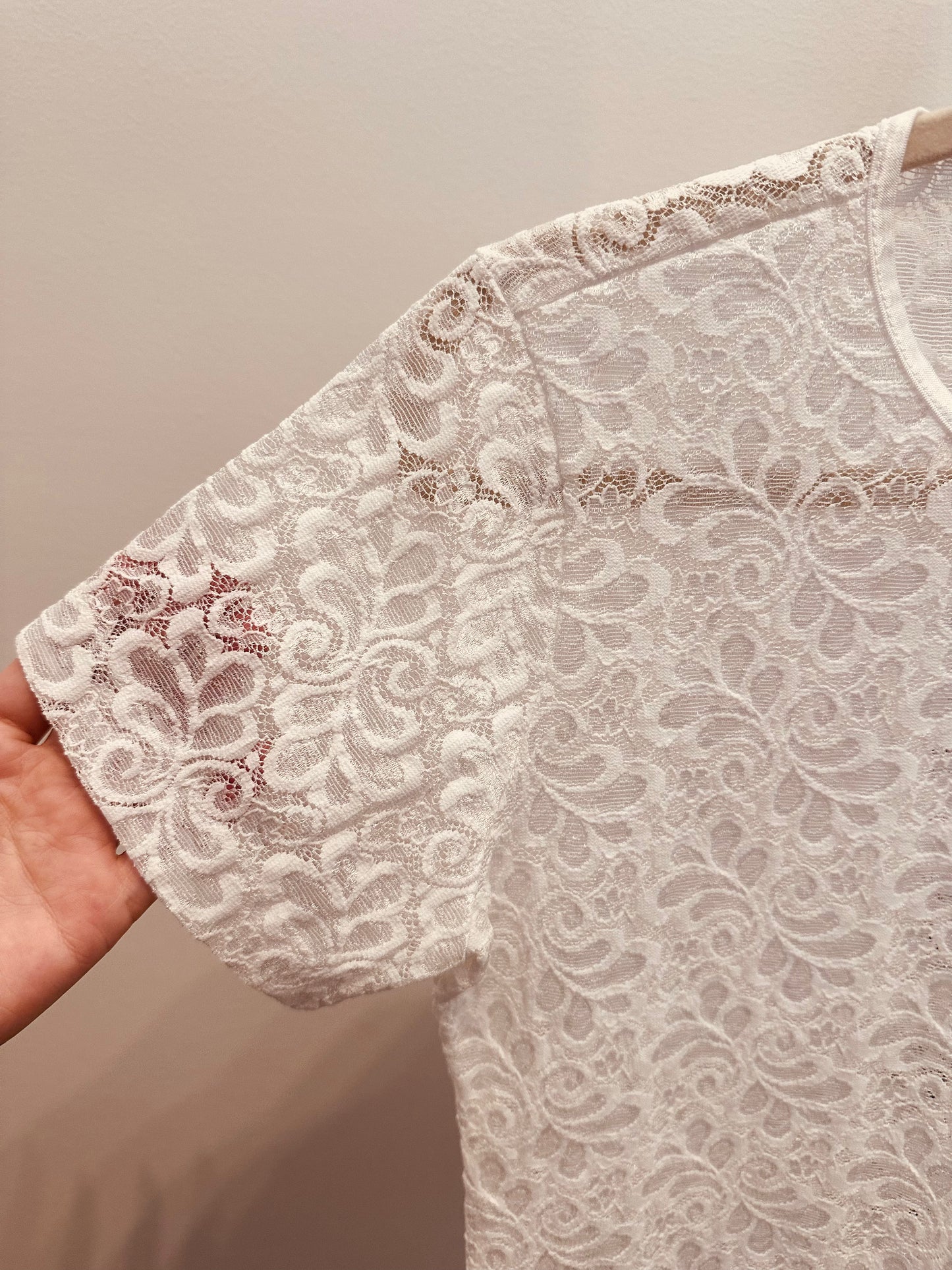 Sheer White Lace Top (M)