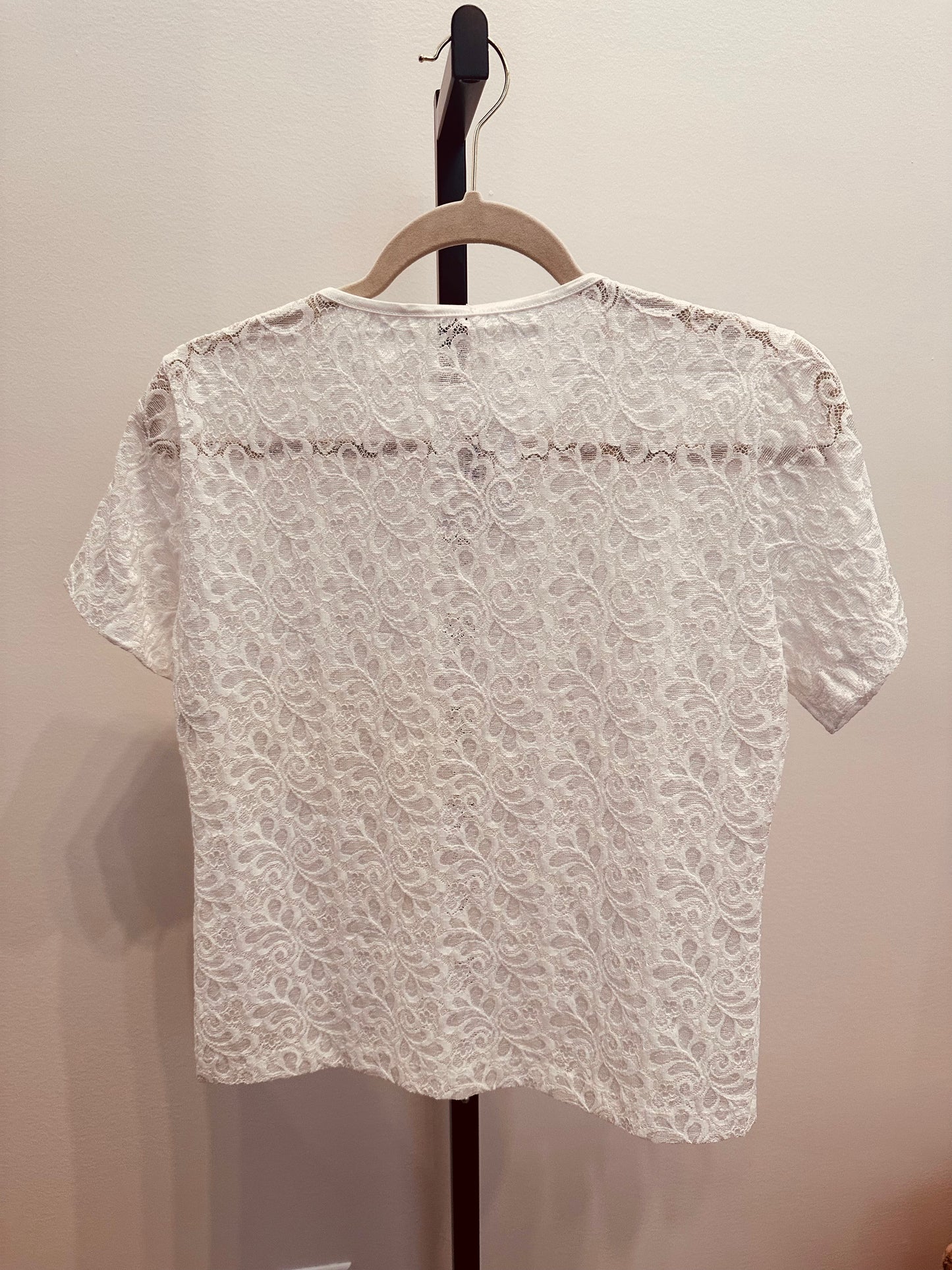Sheer White Lace Top (M)