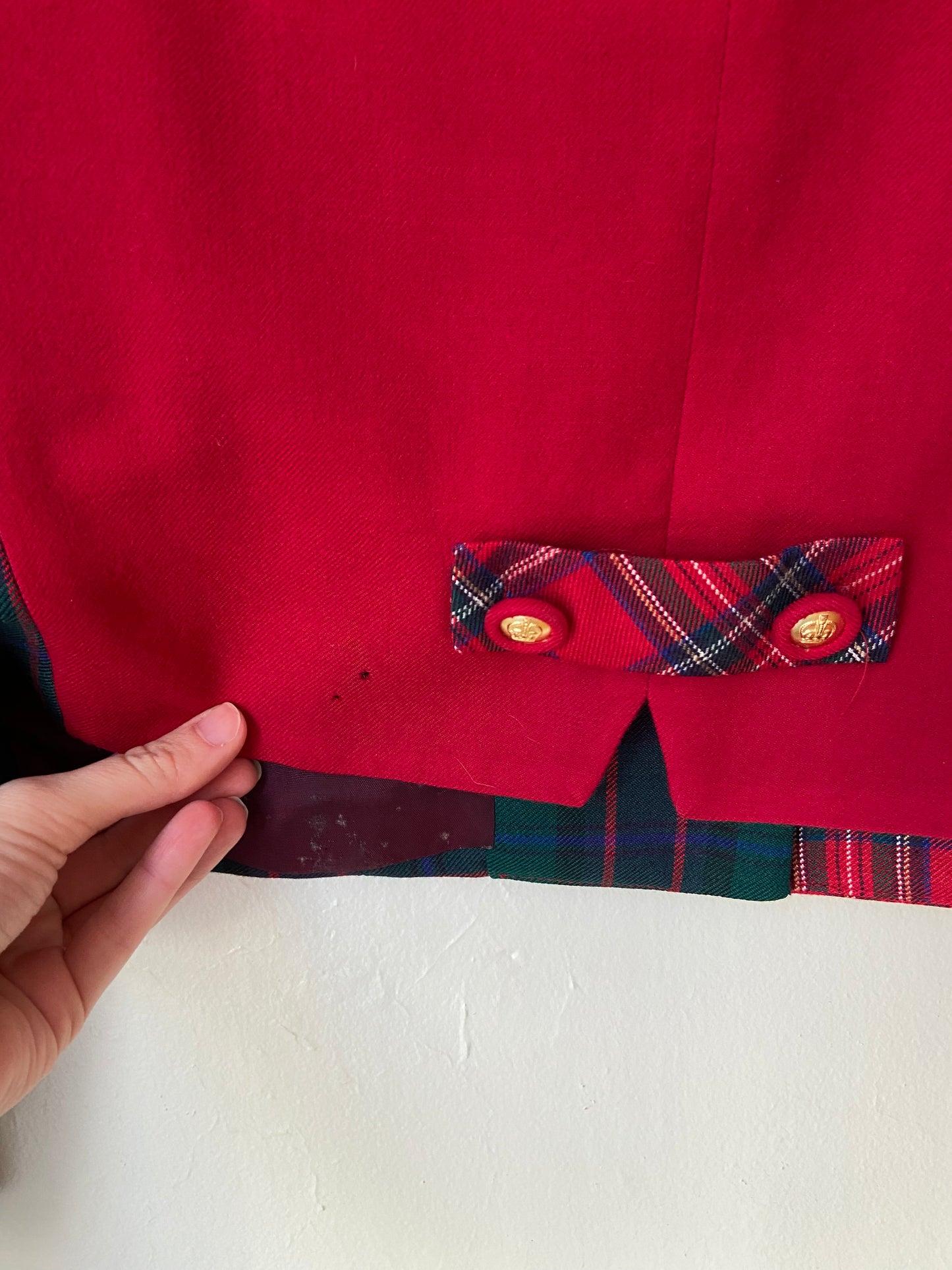 Multi-Plaid Cropped Jacket (M)