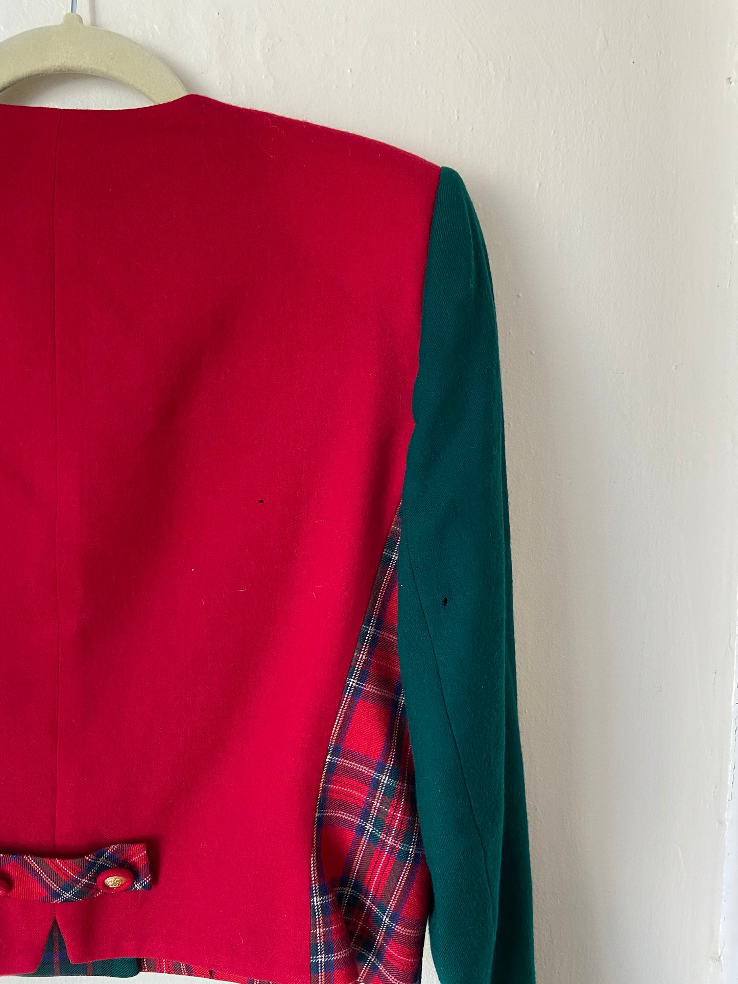 Multi-Plaid Cropped Jacket (M)