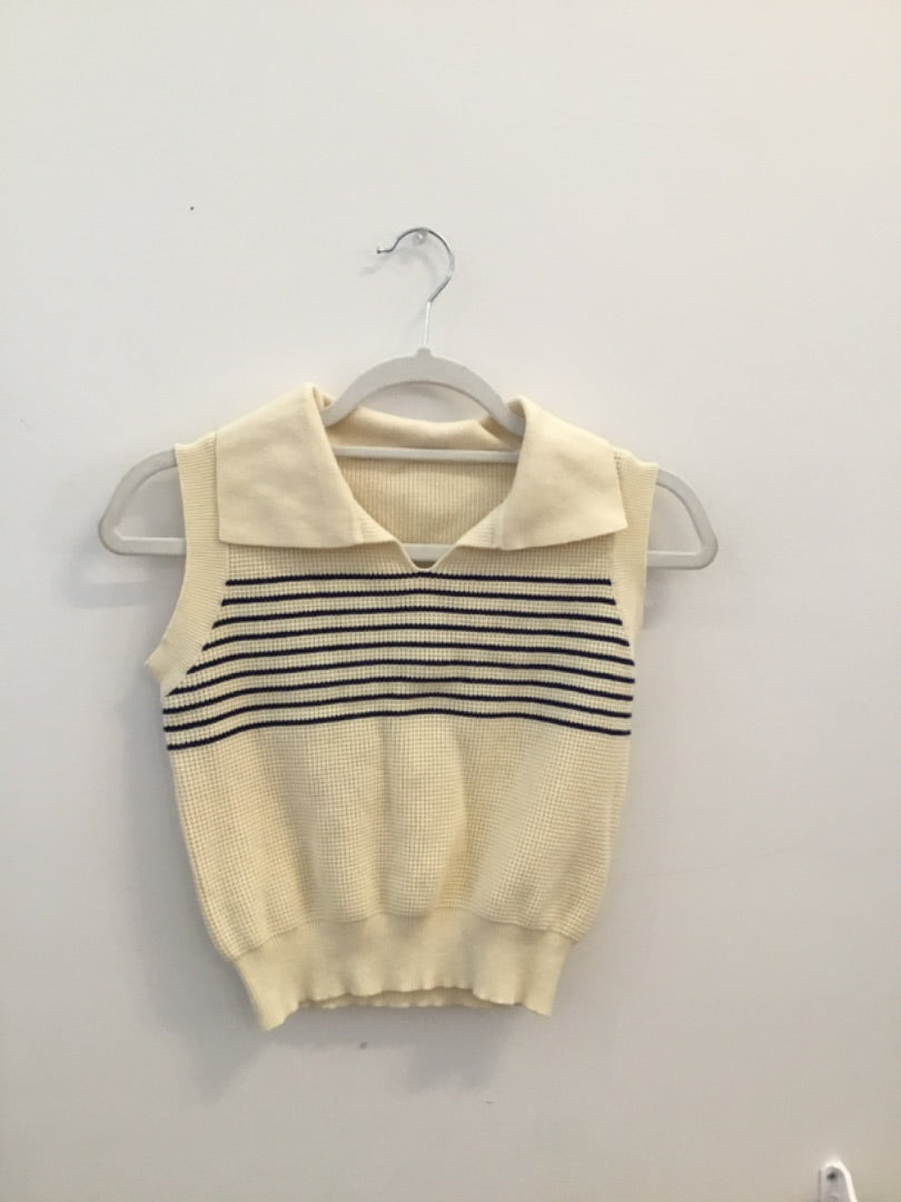*No Label | Stripe Collar Vest (XS)