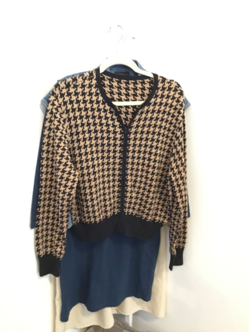 *No Label | Multicolor Houndstooth Sweater (L)