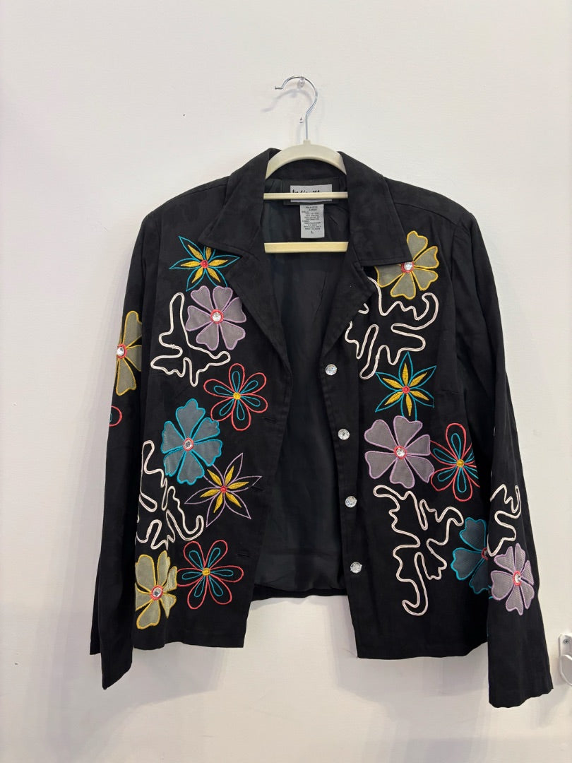 *Indigo Moon | Floral Jacket (L)