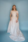 Quinn: 100% silk ivory ballgown with pearls and rouching
