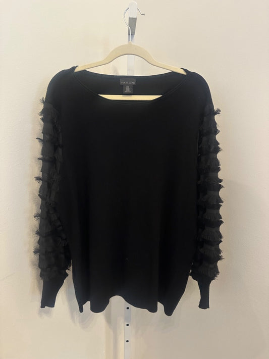 *Tahari | Black Funky Sleeve Top (XL)