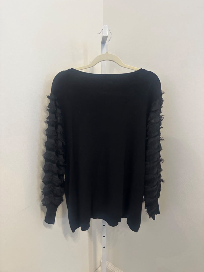 *Tahari | Black Funky Sleeve Top (XL)