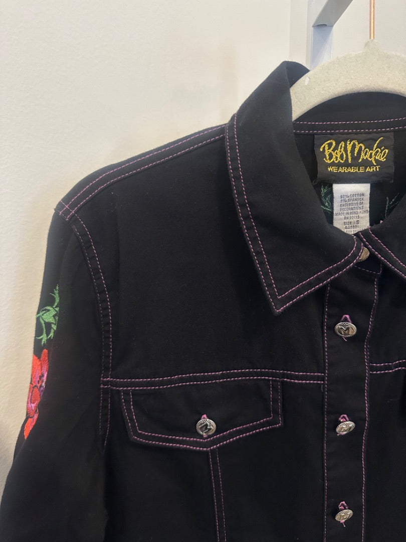*Bob Mackie | Black Denim Jacket (S)